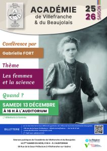 Affiche conférence décembre 2025 Les femmes et la science